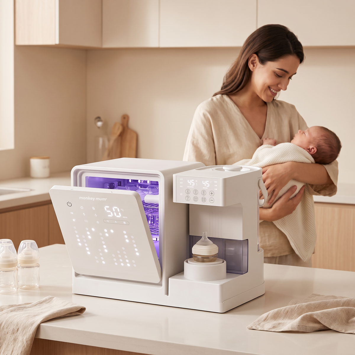 Scaldabiberon e sterilizzatore Monkey Mum® Ultra 3-in-1