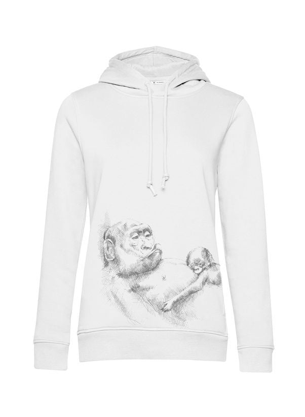 Felpa da allattamento Monkey Mum® bianca - scimmietta, seconda scelta - taglia XL