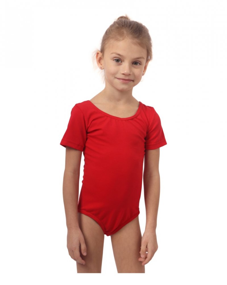 Maglia da danza classica e ginnastica per bambine, rossa