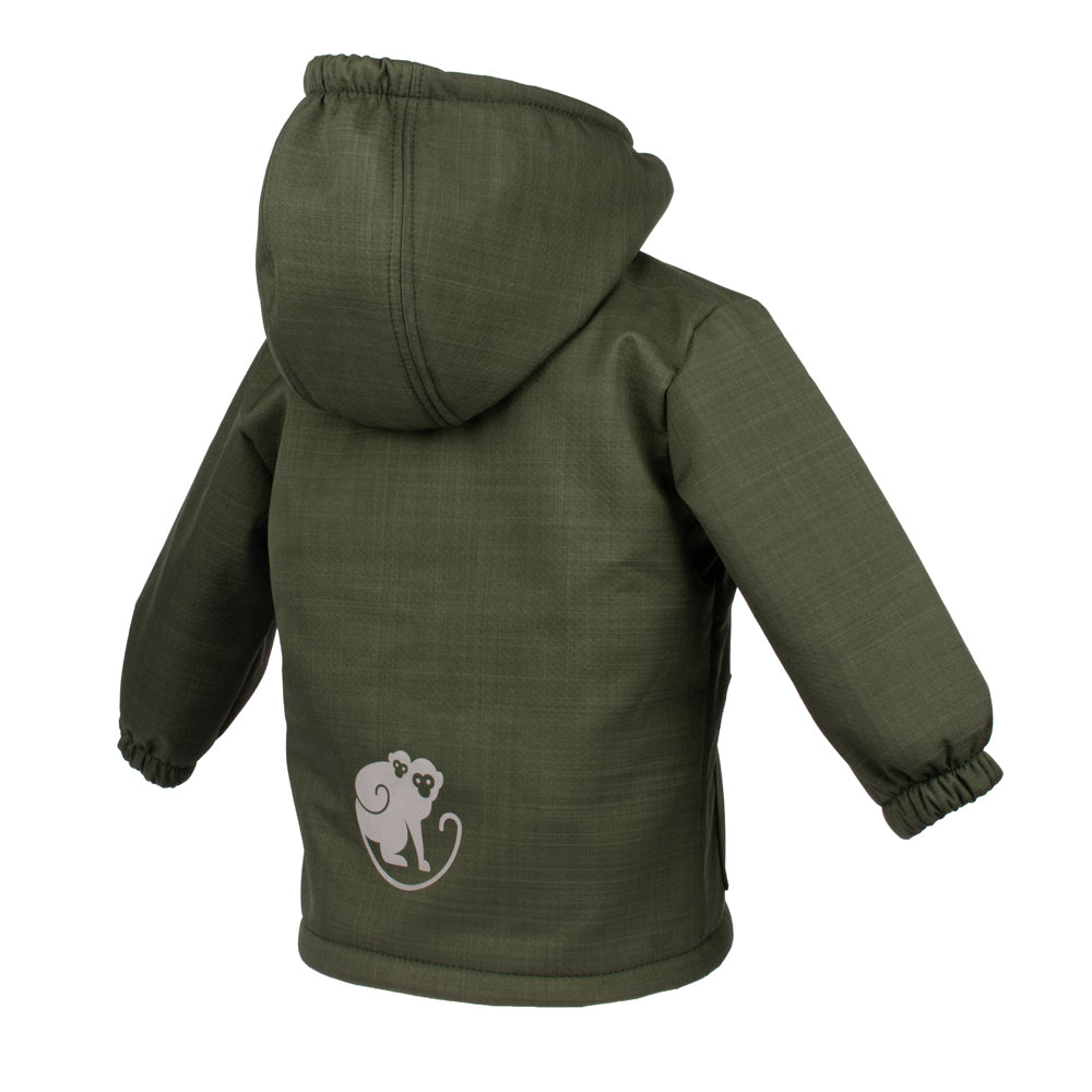 Giacca softshell invernale per bambini con pile Monkey Mum® - Cacciatorino kaki