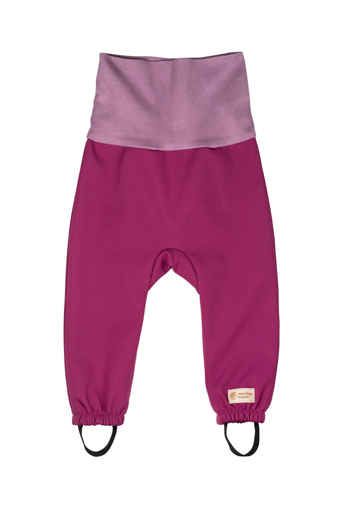 Pantaloni softshell evolutivi per bambini con membrana Monkey Mum® - Lampone succoso