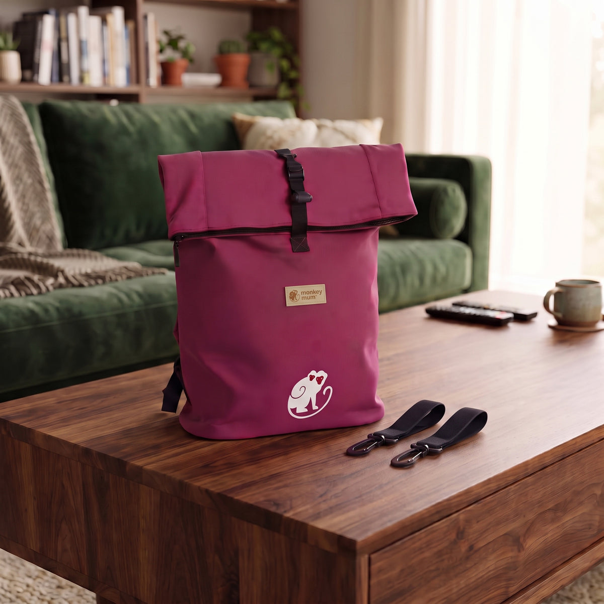 Monkey Mum® Zaino in softshell per passeggino – Lampone succoso