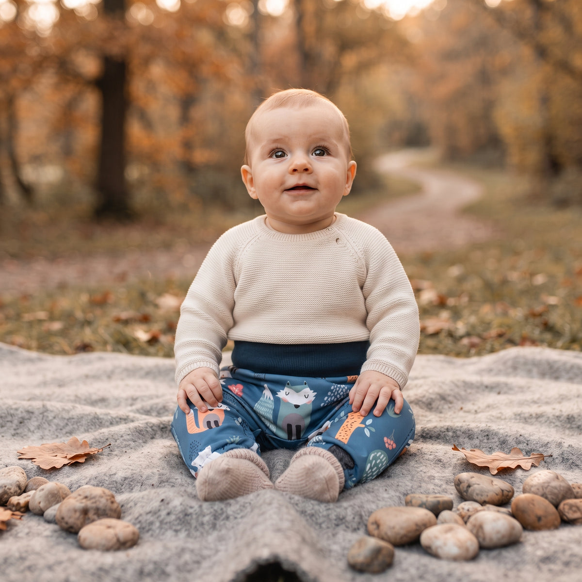 Pantaloni softshell per bambini con membrana Monkey Mum® - Animaletti notturni