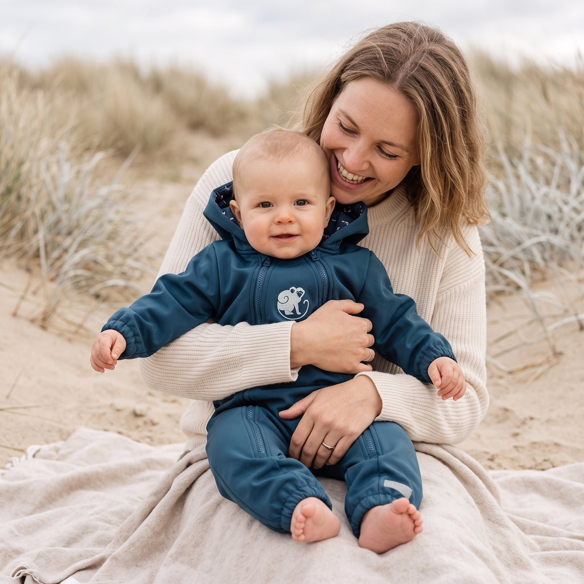 Monkey Mum® Tutina softshell con membrana –Cielo dei dinosauri - dim. 62/68, 74/80