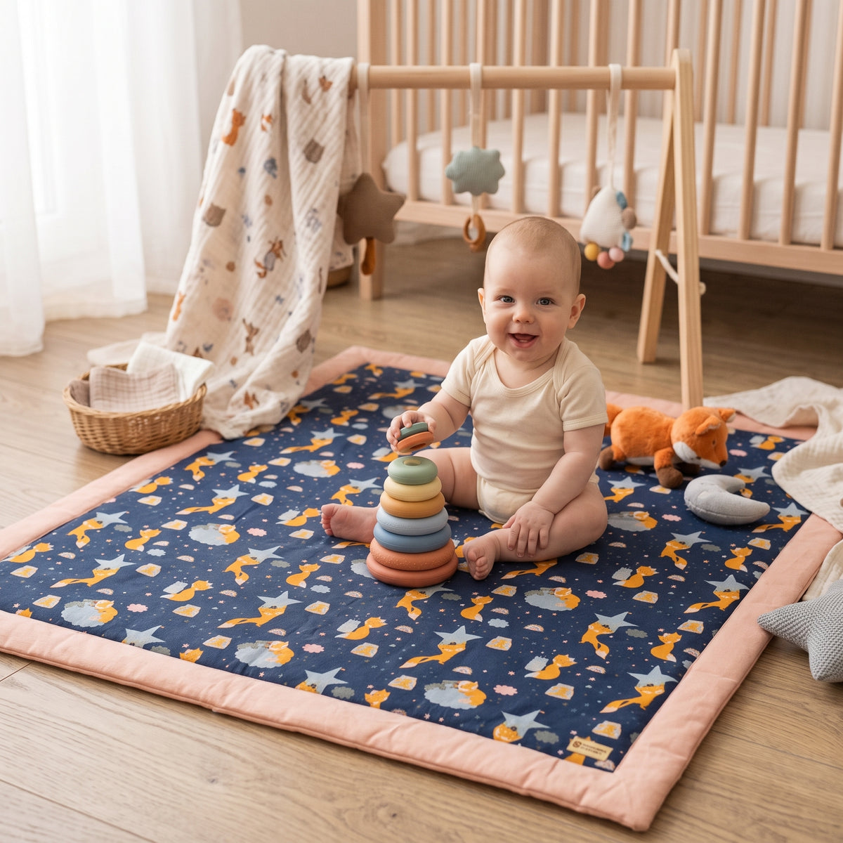 Tappeto gioco Monkey Mum® - Animaletti stellari
