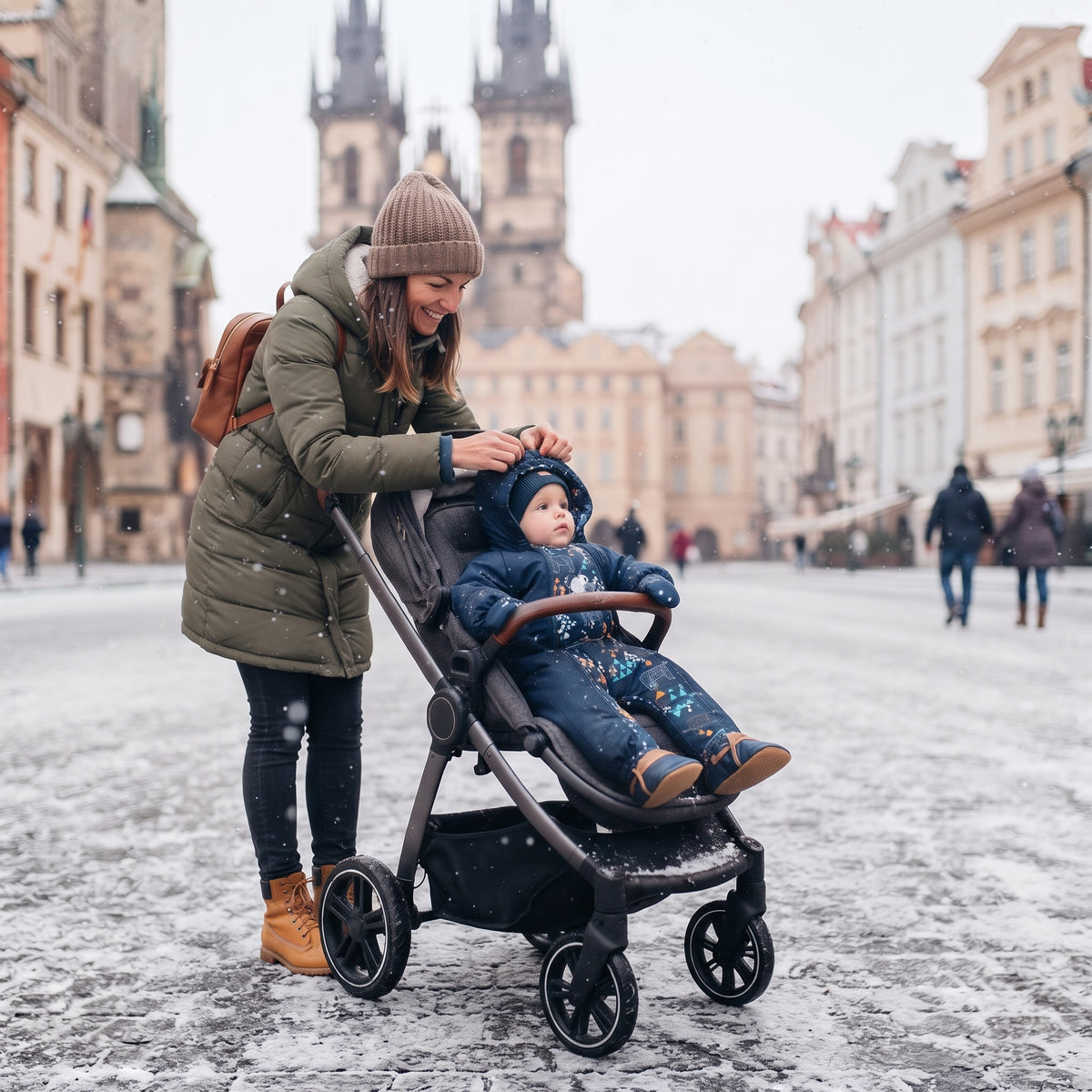 Monkey Mum® Tuta softshell invernale per bambini con interno in pile teddy - Fiaba del piccolo notiziario serale con l'orso - tag. 62/68, 74/80