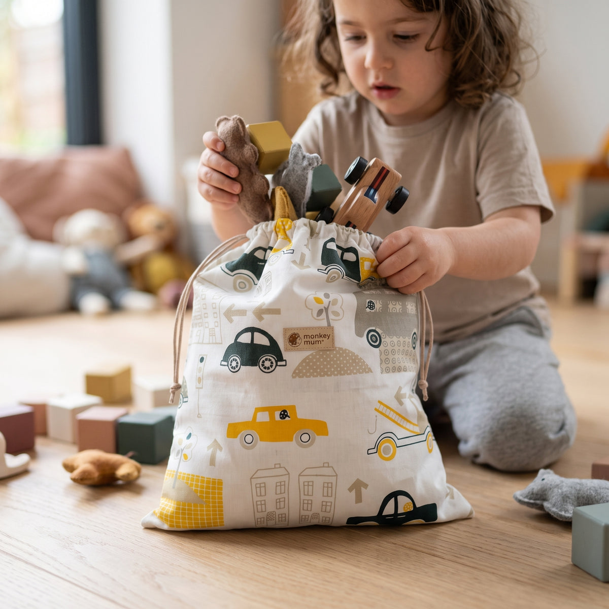 Sacchetto in tessuto Monkey Mum® - Trasporti urbani