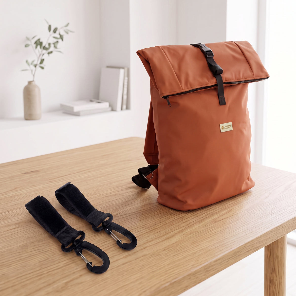Monkey Mum® Zaino in softshell per passeggino – Foglie d’autunno