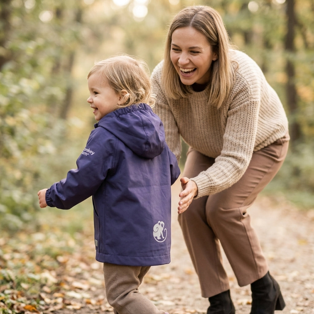 Monkey Mum® Giacca antivento con maniche raglan - Viola scuro