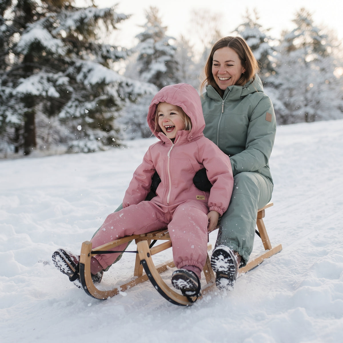 Monkey Mum® Tuta softshell invernale per bambini con interno in pile teddy - Pecorella rosa - tag. 98/104, 110/116