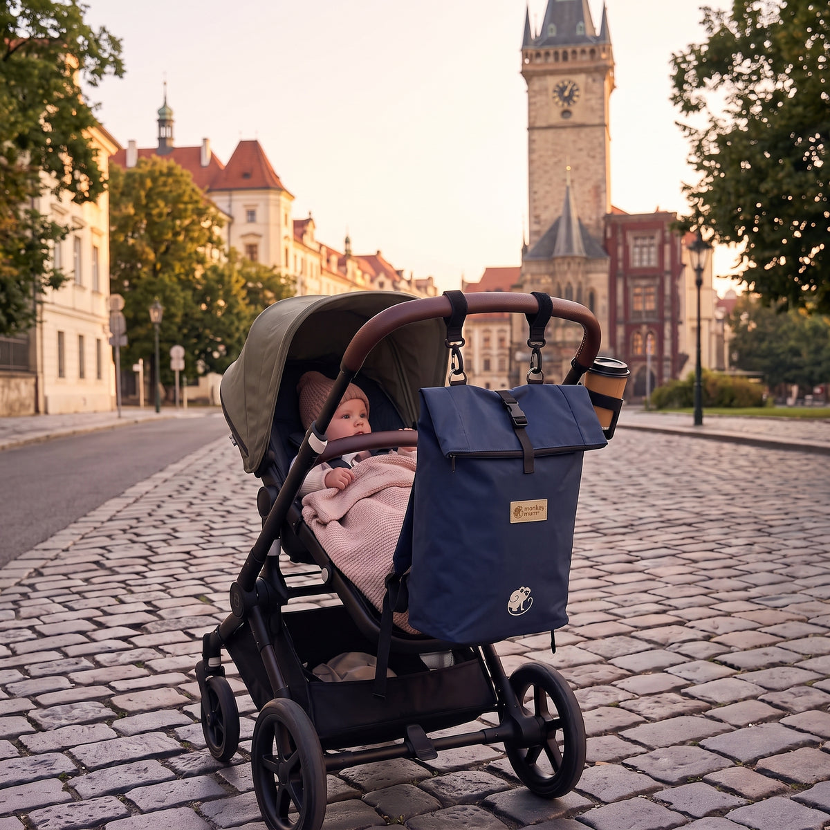 Monkey Mum® Zaino integrato in twill per il marsupio Carrie - Blu navy