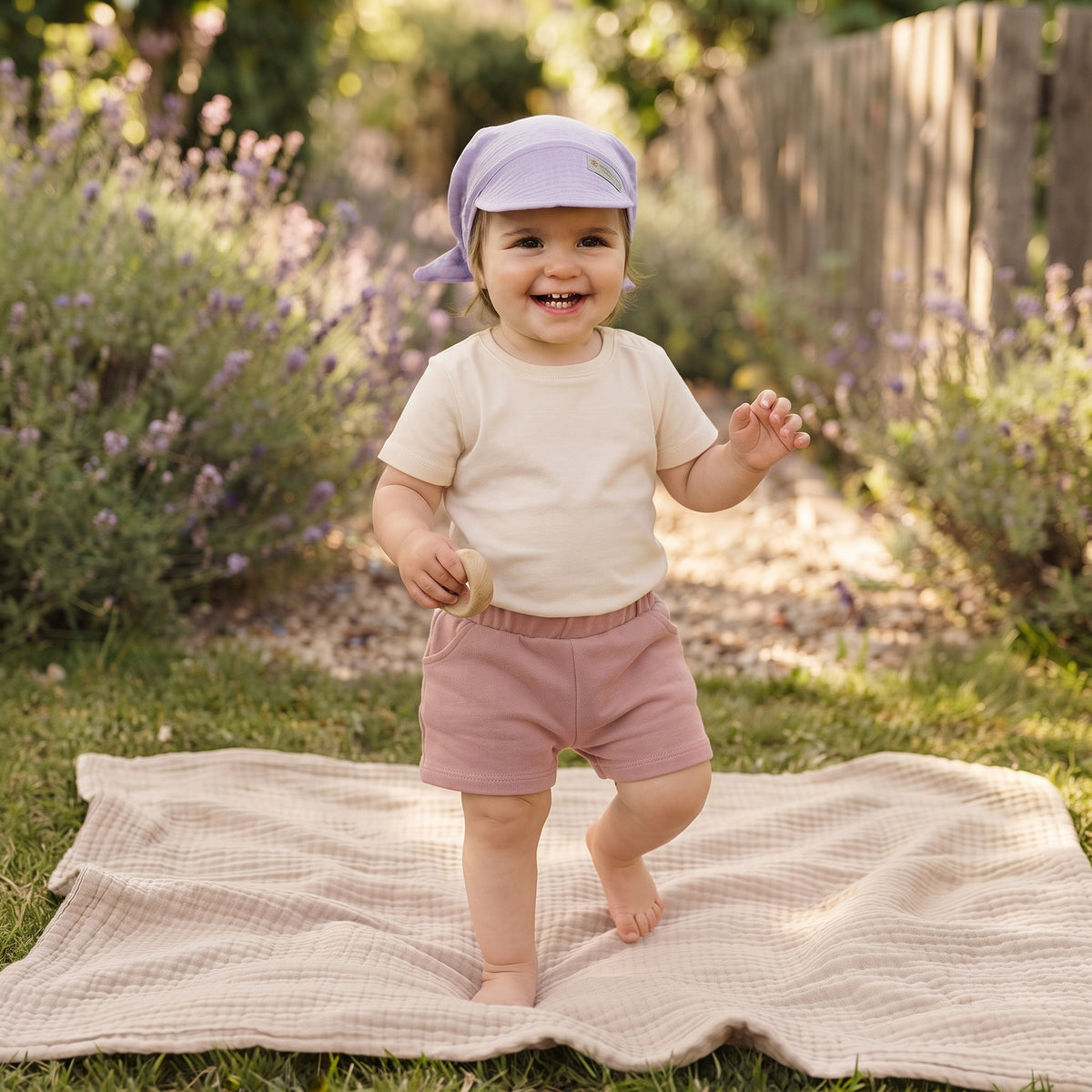 Fascia in mussola con visiera Monkey Mum® - Viola