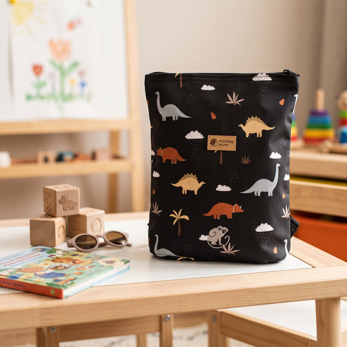 Zainetto softshell per bambini Monkey Mum® - Percorso dei dinosauri