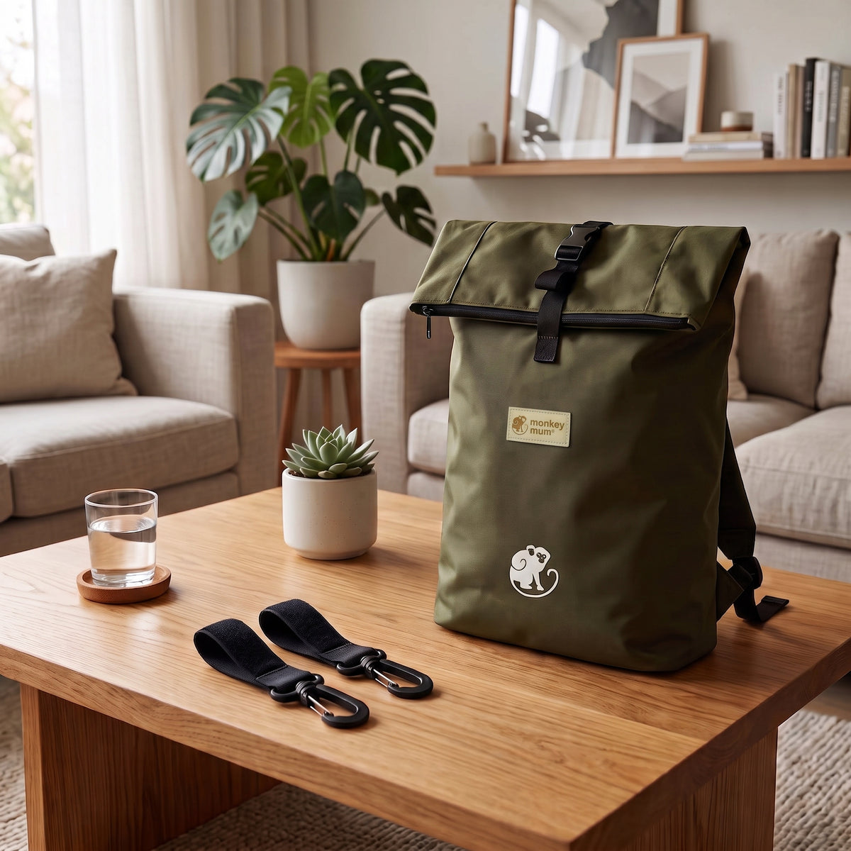 Monkey Mum® Zaino in twill per passeggino – Colori del bosco
