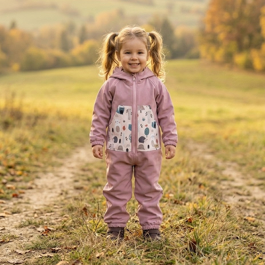 Monkey Mum® Tutina softshell con membrana – Animaletti di zucchero - dim. 98/104, 110/116