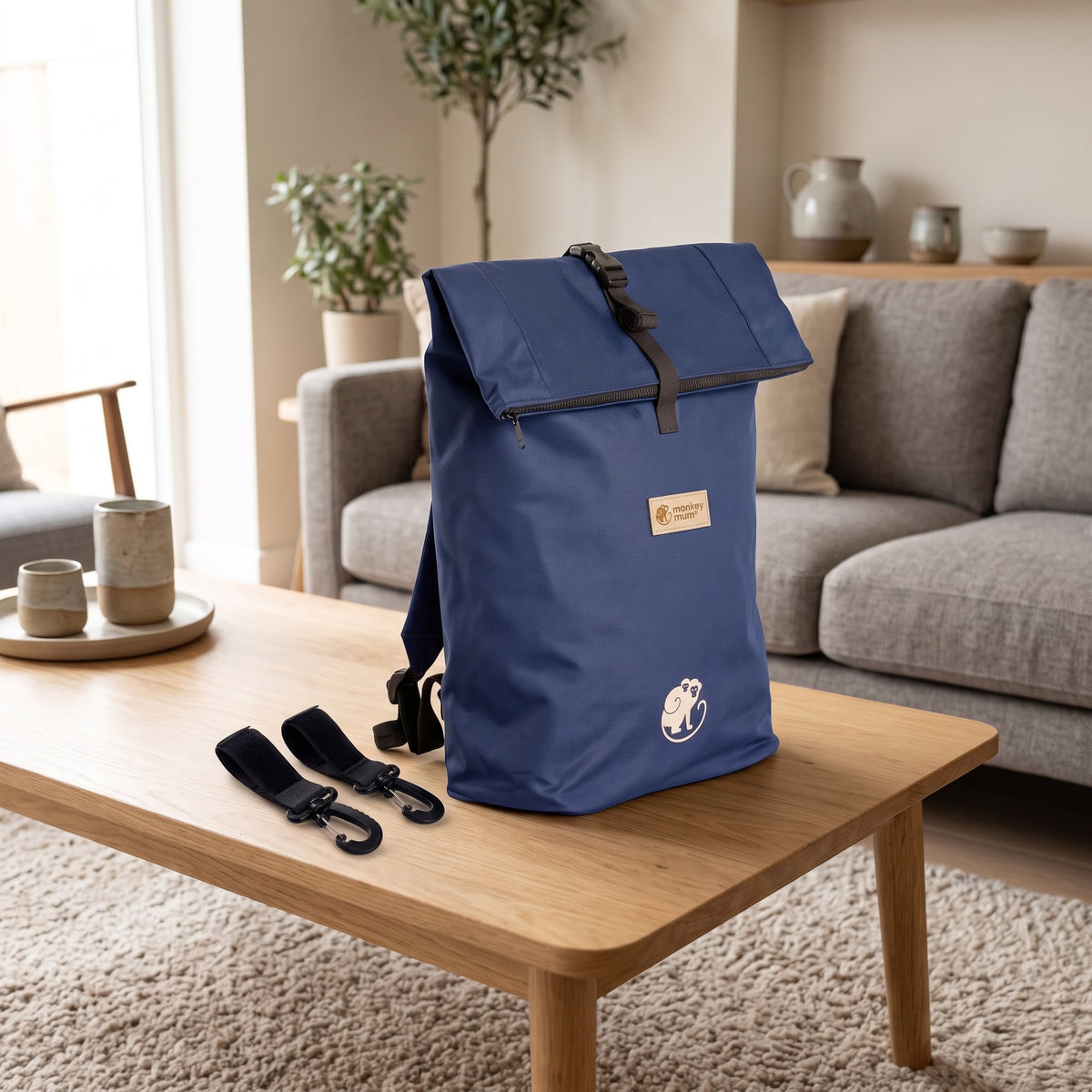 Monkey Mum® Zaino integrato in twill per il marsupio Carrie - Blu navy