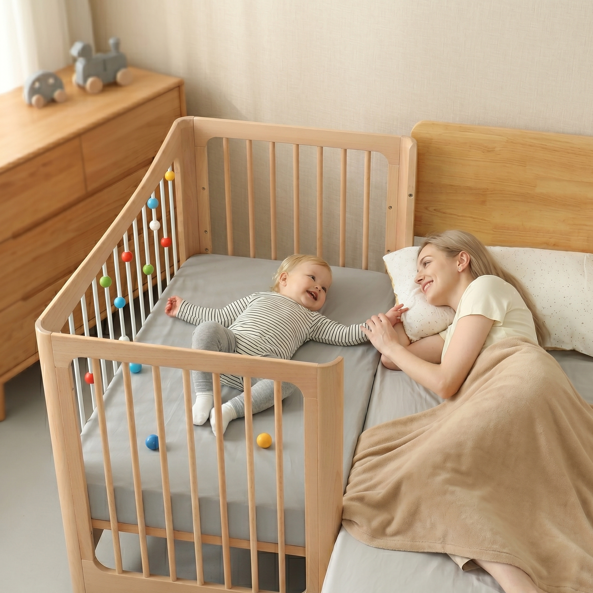 Lettino per bambini 4in1 - Massello - 120x65 cm