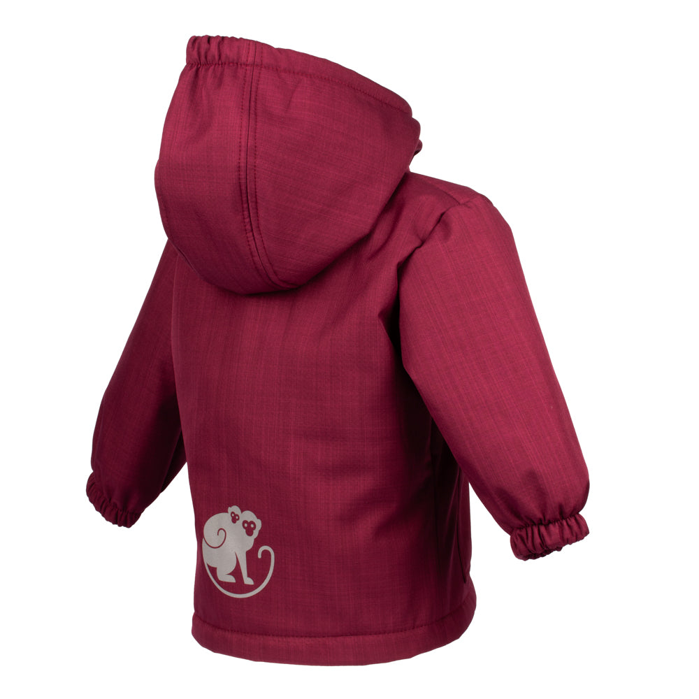 Giacca softshell invernale per bambini con agnello Monkey Mum® - Cappuccetto Rosso bordeaux