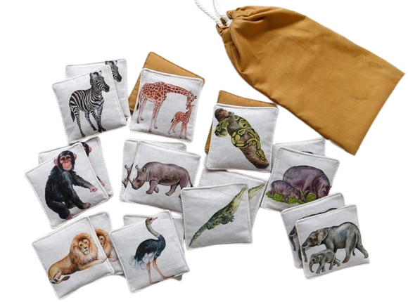MyMoo Gioco di memoria tessile - set di 10 coppie - Passeggiata nella natura selvaggia