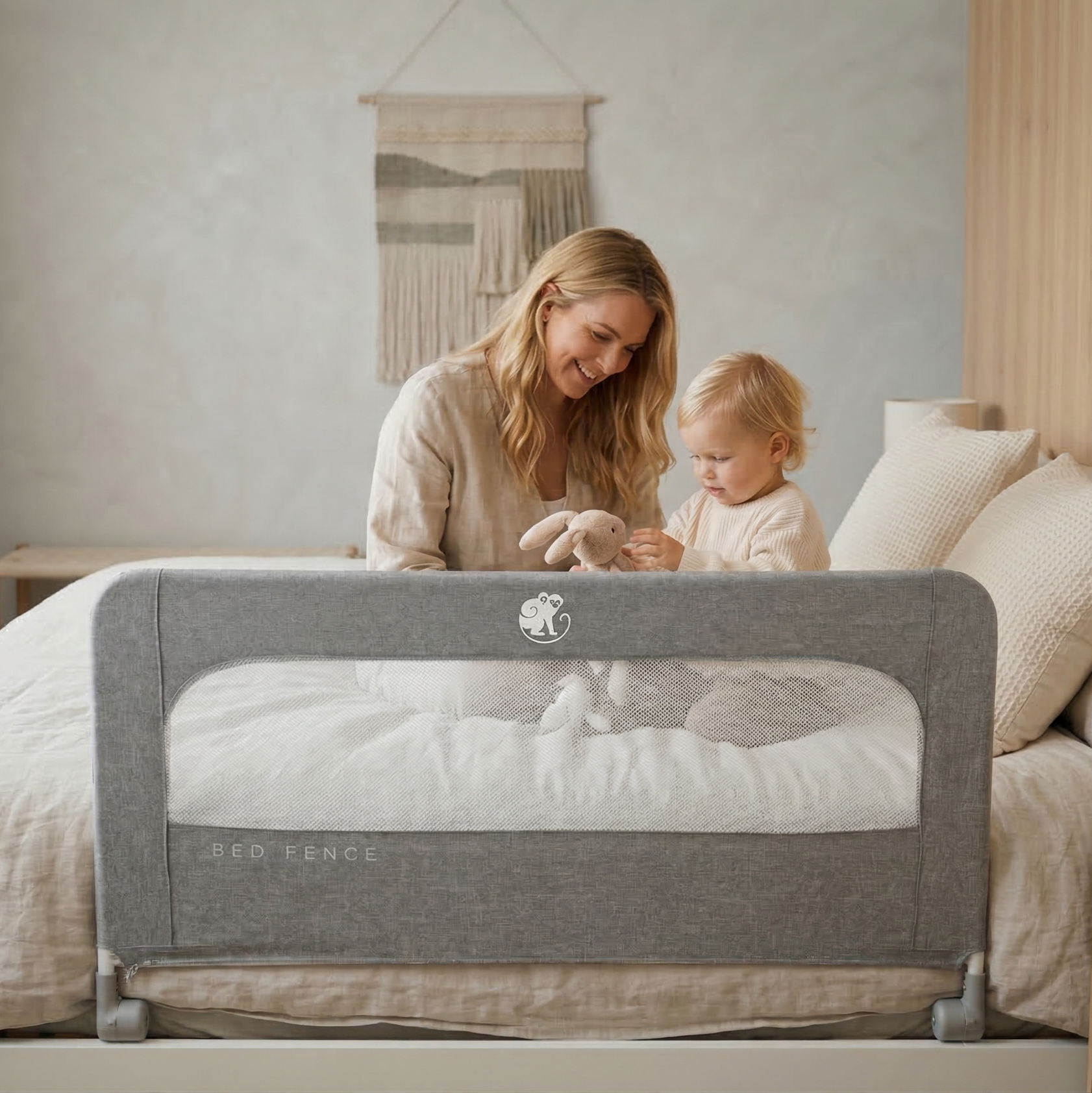 Barriera per letto Monkey Mum® Short- aperta
