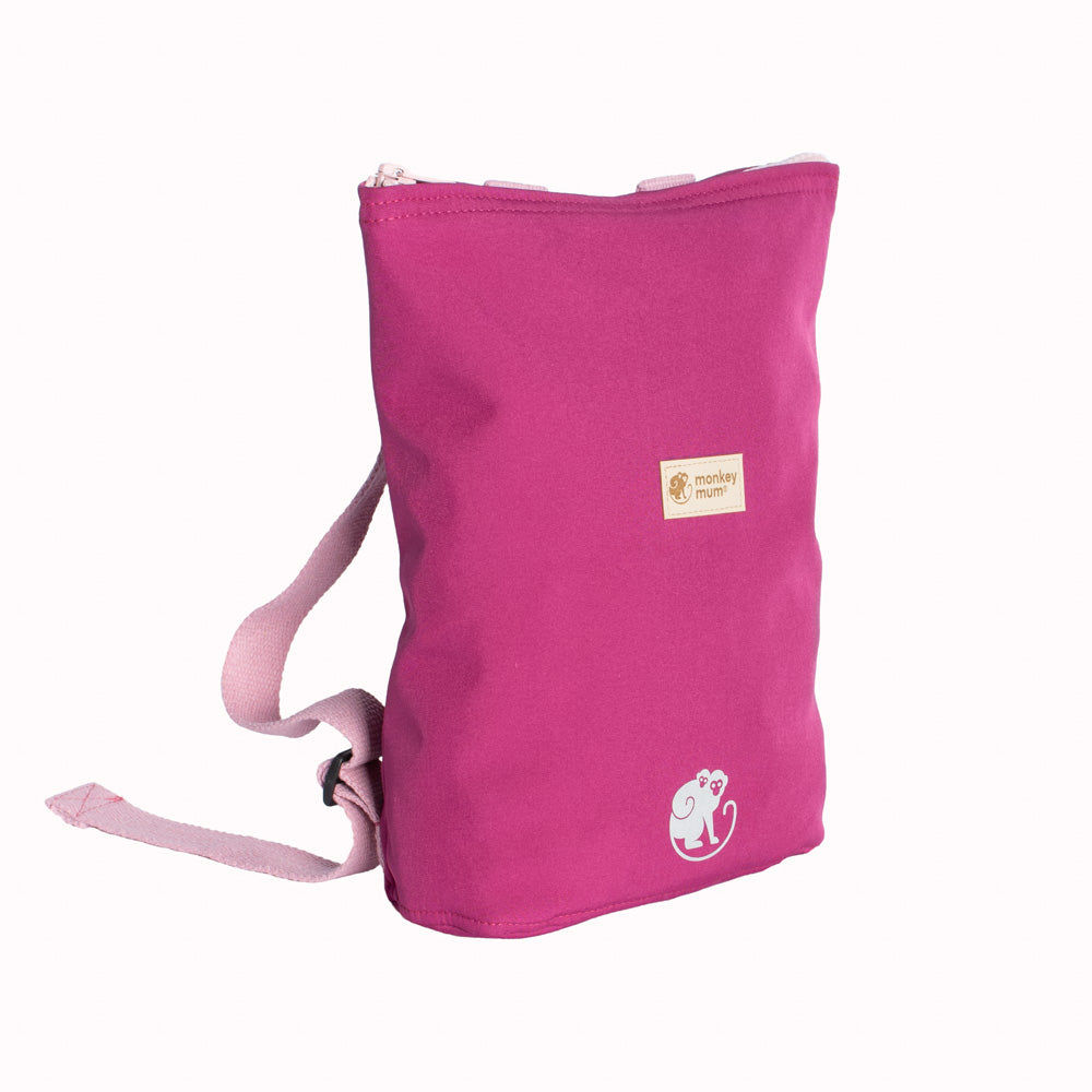 Zainetto softshell per bambini Monkey Mum® - Lampone succoso