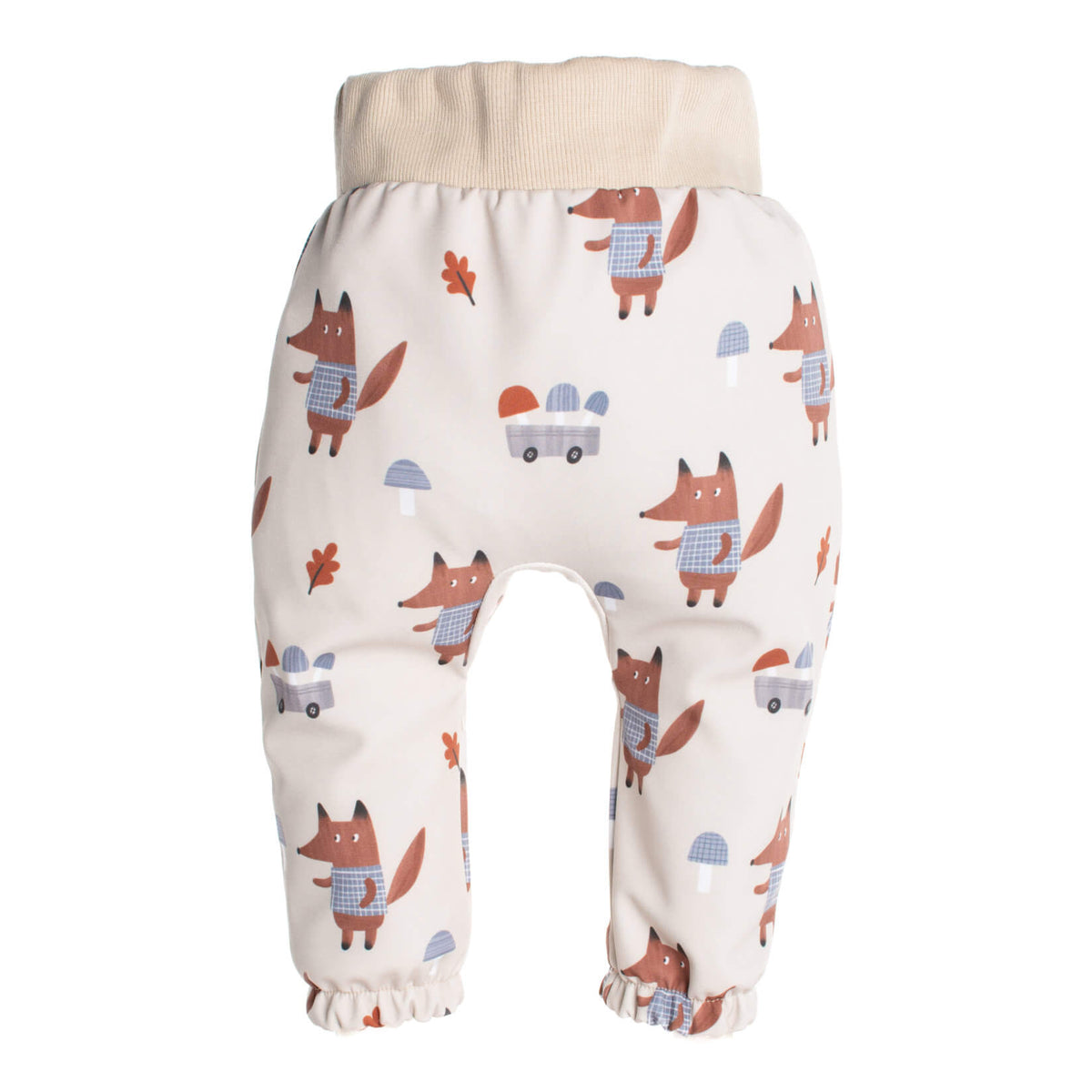 Pantaloni softshell per bambini con membrana Monkey Mum® - Volpi sui funghi