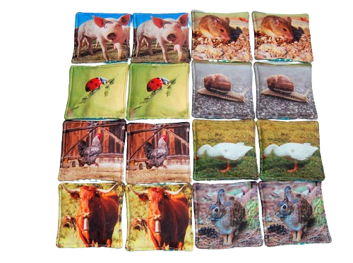 MyMoo Gioco di memoria tessile - set di 8 coppie - Natura, set 1