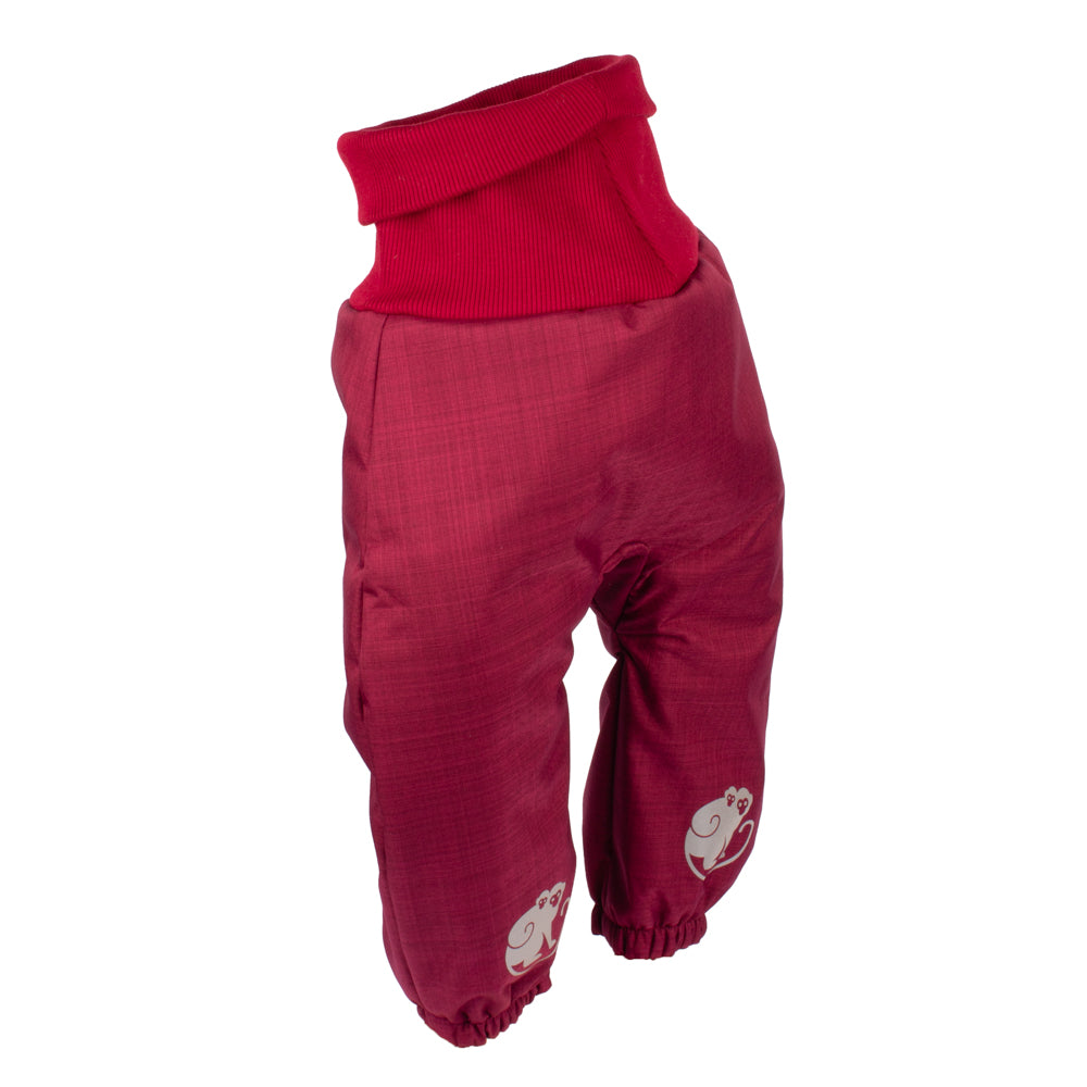 Pantaloni softshell invernali crescenti per bambini con pile Monkey Mum® - Cappuccetto rosso vinaccia