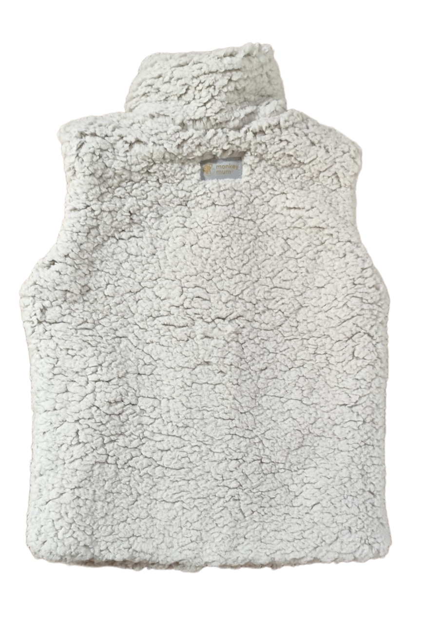 Gilet in teddy Monkey Mum® - Grigio chiaro