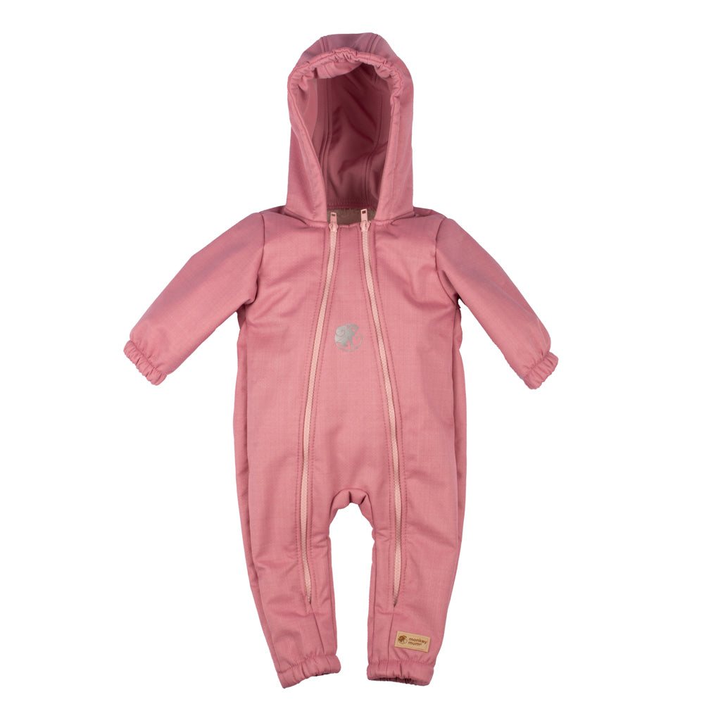 Monkey Mum® Tuta invernale softshell per bambini con pile - Pecorellina rosa - taglia 62/68, 74/80