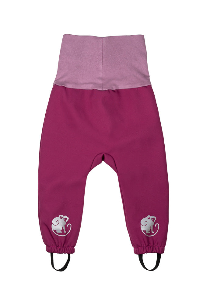 Pantaloni softshell evolutivi per bambini con membrana Monkey Mum® - Lampone succoso