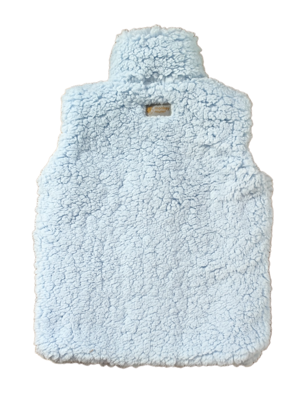 Gilet in teddy Monkey Mum® - Azzurro chiaro