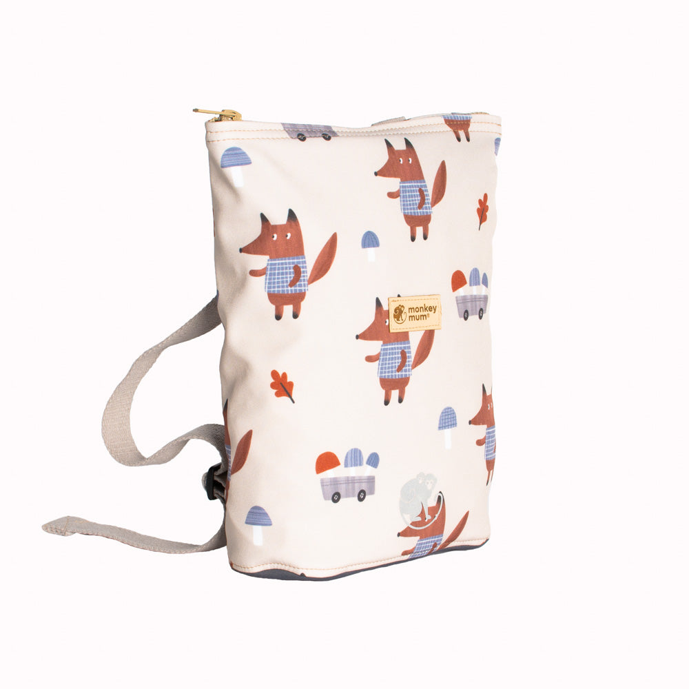 Zainetto softshell per bambini Monkey Mum® - Volpi tra i funghi