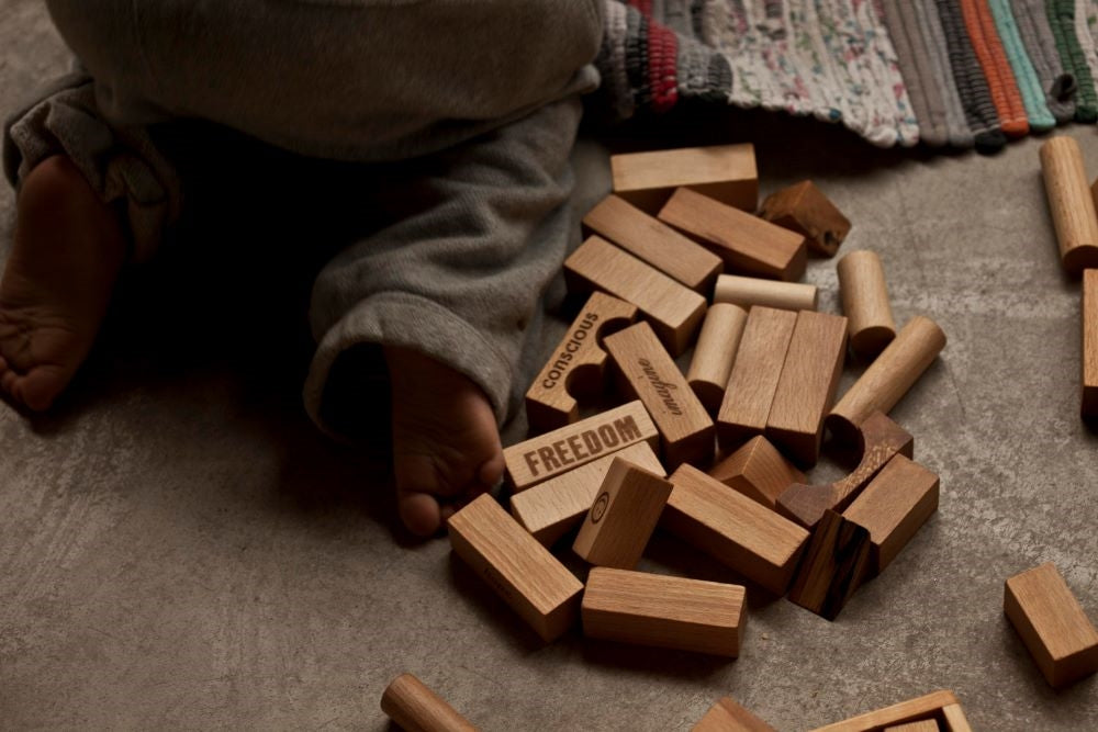 Wooden Story Cubi in scatola di legno - 30 pezzi - Naturali