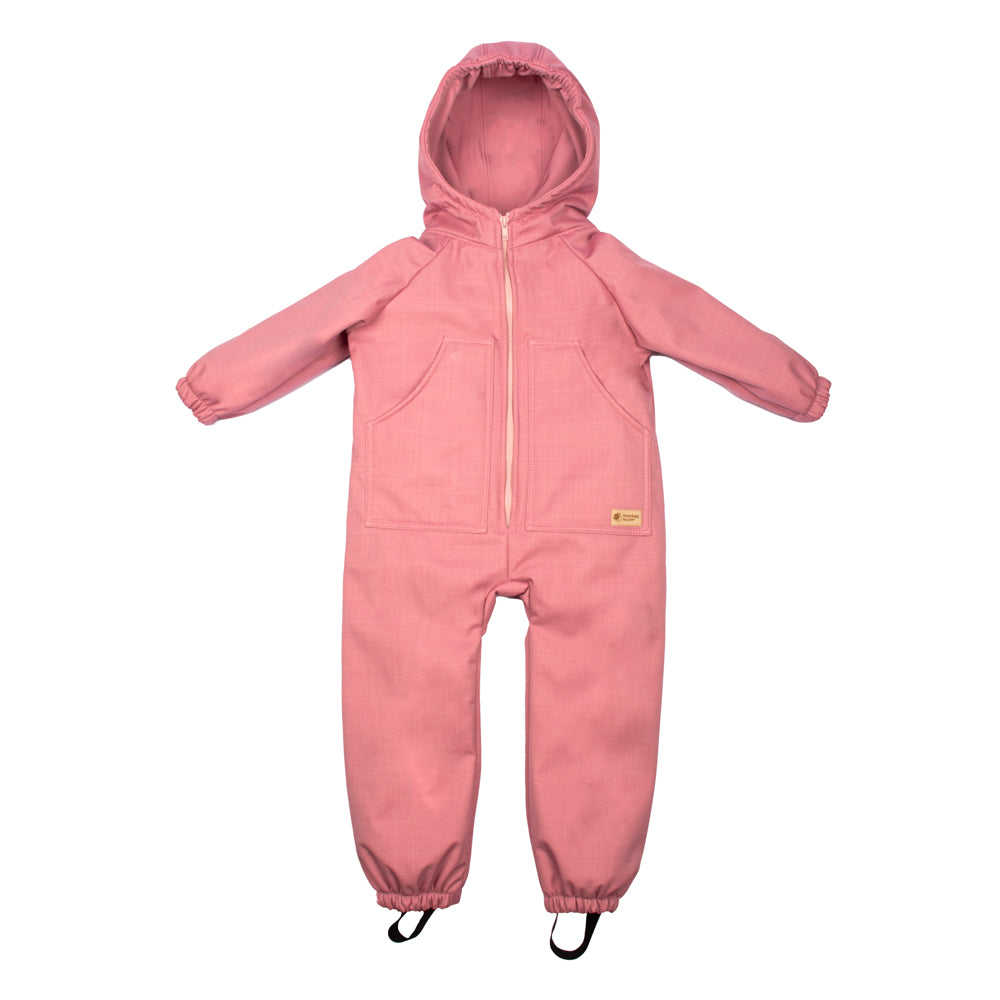 Monkey Mum® Tuta softshell invernale per bambini con interno in pile teddy - Pecorella rosa - tag. 98/104, 110/116