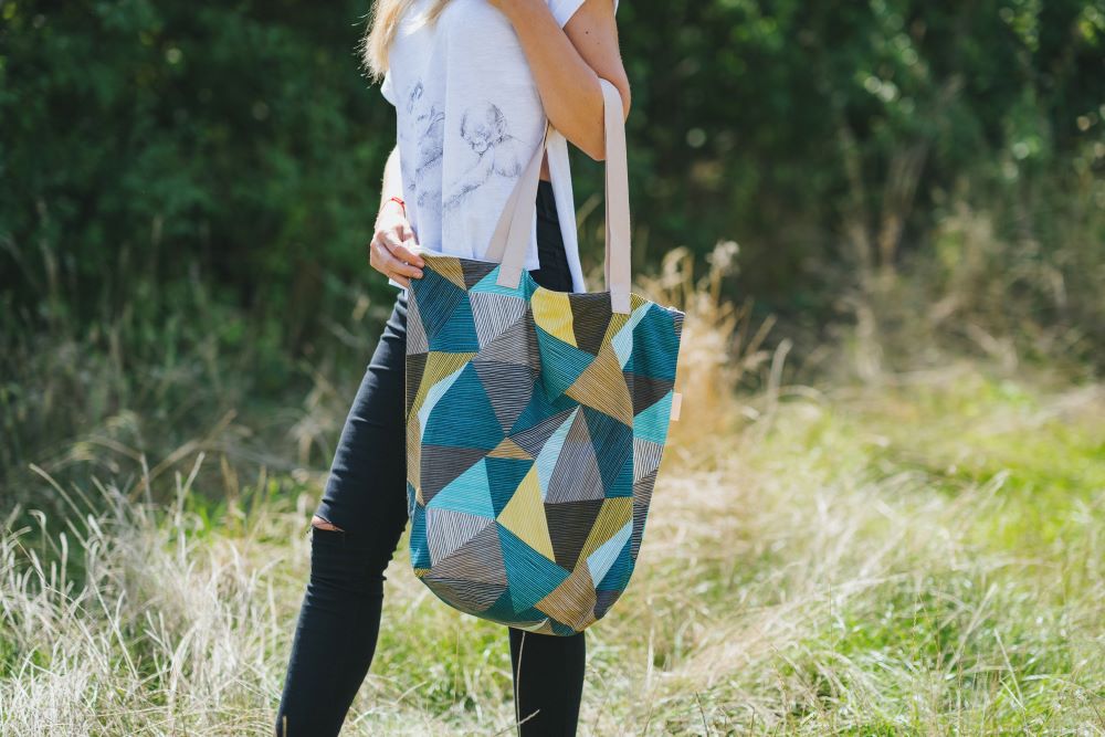 Monkey Mum® Piccola borsa in stoffa per accessori Carrie - Fascino geometrico