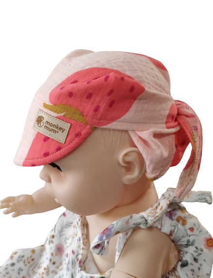 Fascia in mussola con visiera Monkey Mum® - Fragola