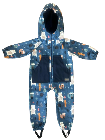 Monkey Mum® Tuta softshell con membrana – Animaletti notturni - tag. 98/104, 110/116