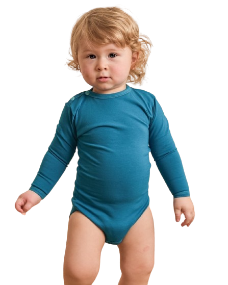 Body per neonato a maniche lunghe - turchese scuro - taglia 56 o 68