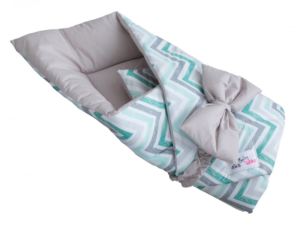 Babywrap - Zigzag Mint Grey