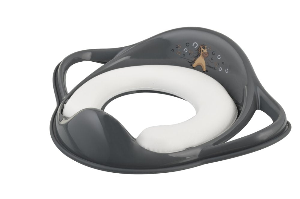 MALTEX Riduttore per WC con maniglie morbide Koník Minimal - grigio acciaio
