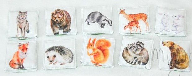 MyMoo Gioco di memoria tessile - set di 10 coppie - Passeggiata nella foresta