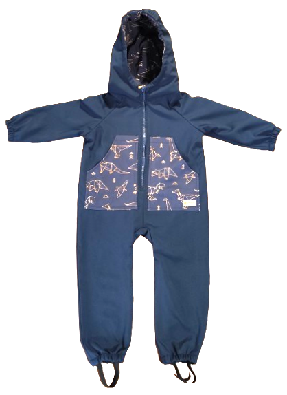 Monkey Mum® Tutina softshell con membrana – Cielo dei dinosauri - dim. 98/104, 110/116