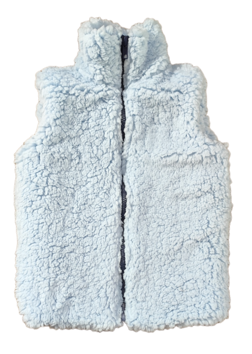 Gilet in teddy Monkey Mum® - Azzurro chiaro