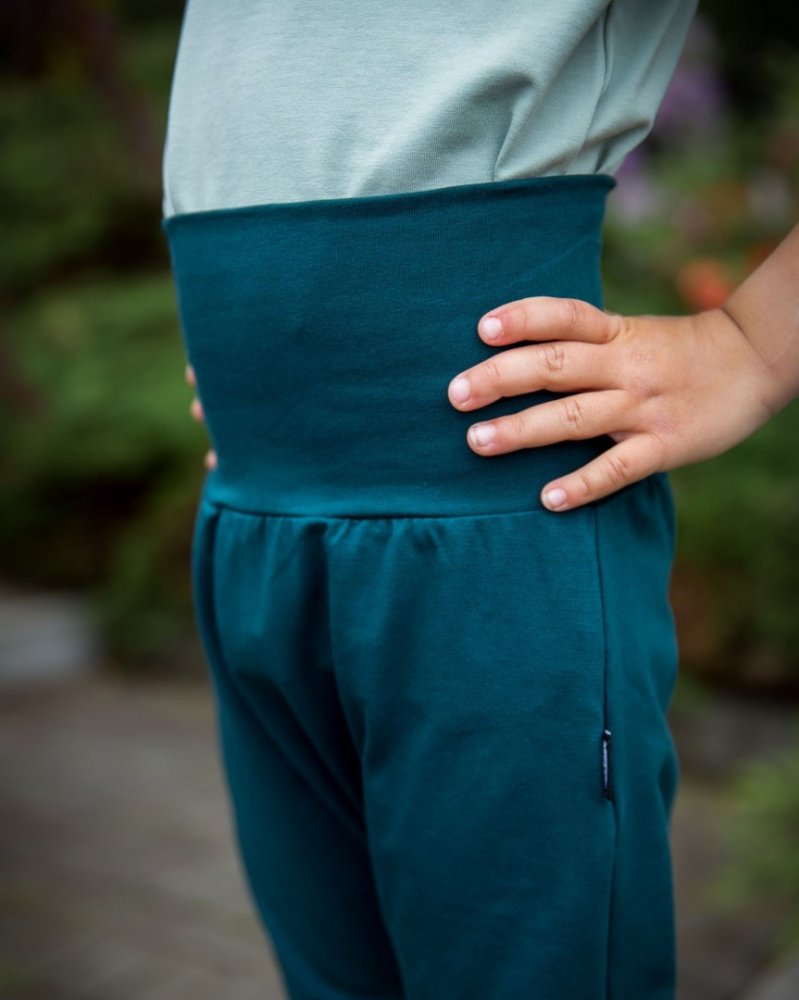 Pantaloni larghi da bambino, LIGHT, verde bottiglia