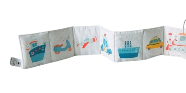 MyMoo Libro pieghevole in stoffa - Mezzi di trasporto
