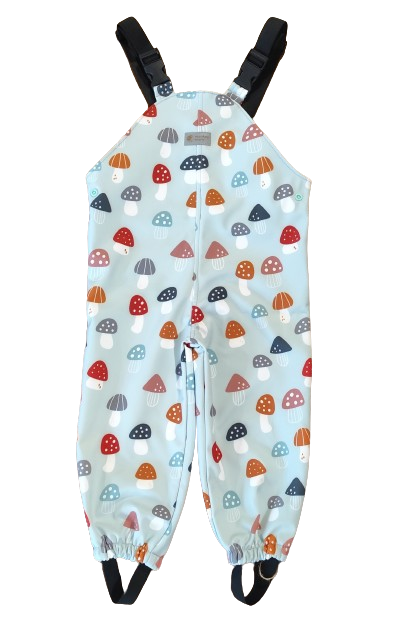 Monkey Mum® Pantaloni salopette softshell con membrana - Amanite variopinte