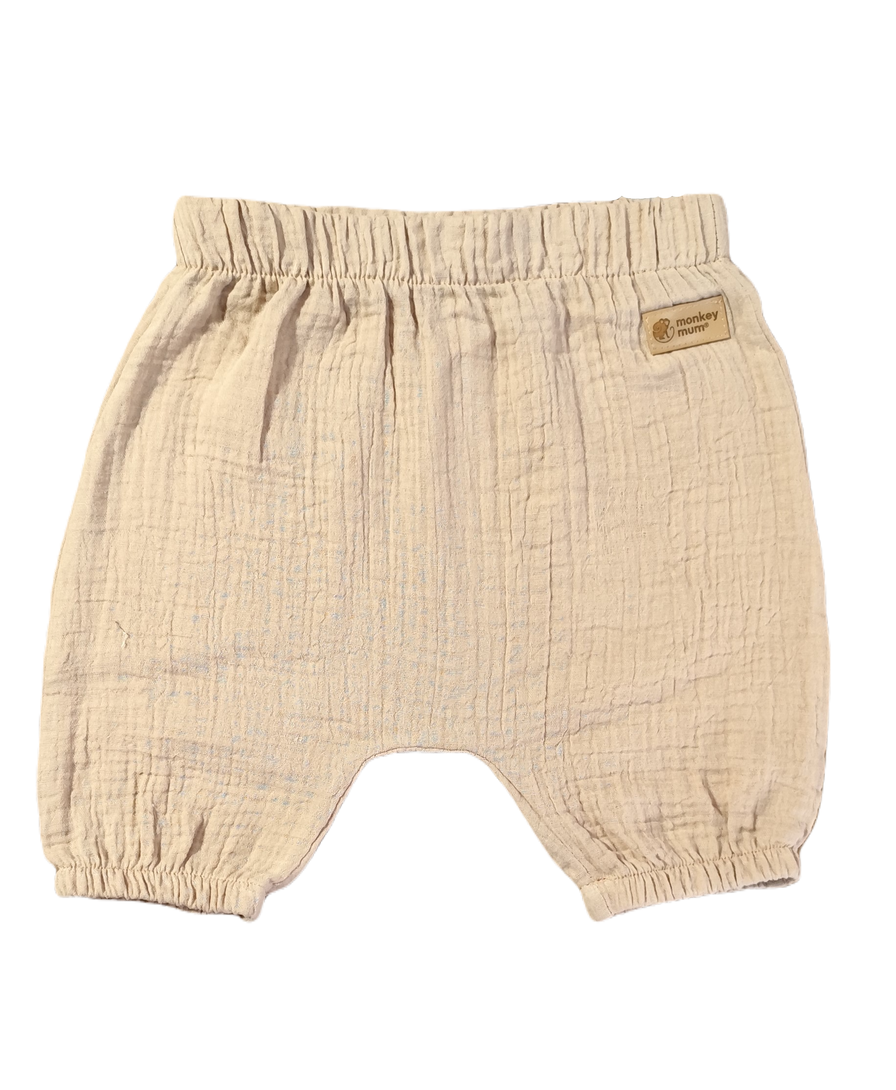 Pantaloncini in mussola Monkey Mum® - Beige