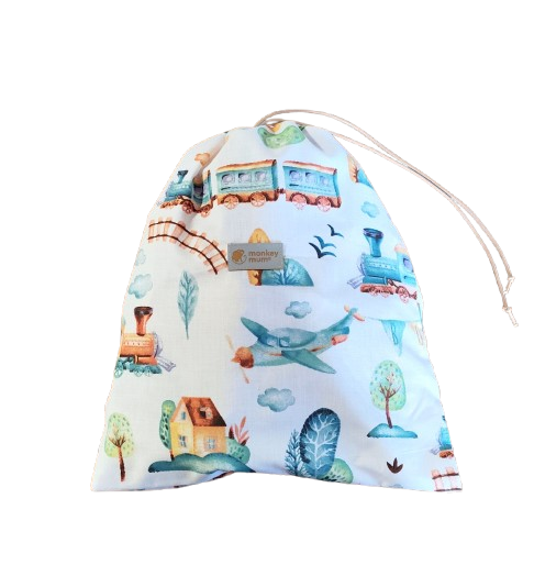 Sacchetto in tessuto Monkey Mum® - Trenino