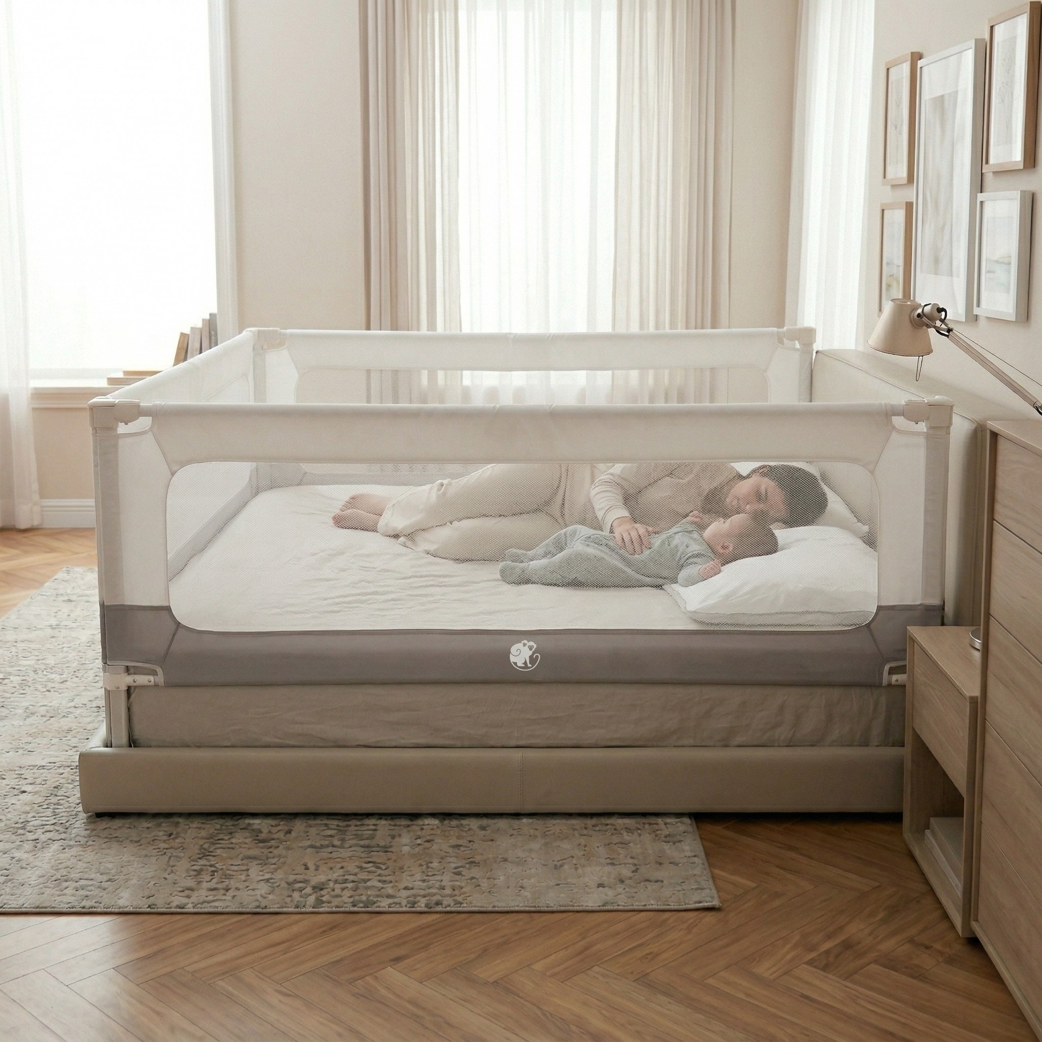 Barriera per letto e recinto Monkey Mum® 2in1 Smart